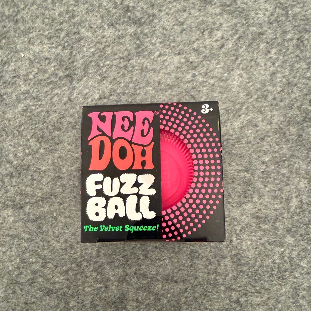 NeeDoh Fuzz Ball Kids OS Pink New Velvet Squeeze Fidget Toy